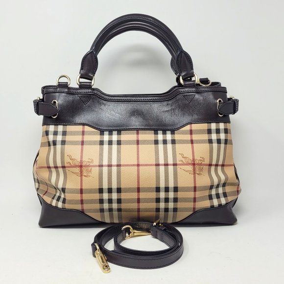 Burberry Handbags - BURBERRY Haymarket Check Bridle Hepburn Handbag